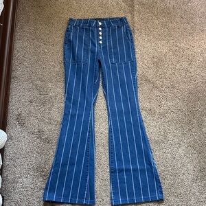 Tinsel- Vintage Blue Striped Women Jeans Size 9